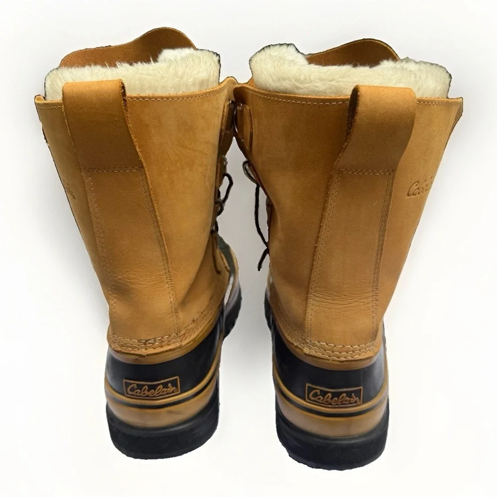 Cabelas Winter Range II Pac Boots Mens 13 Waterproof Leather Rubber 83-0145